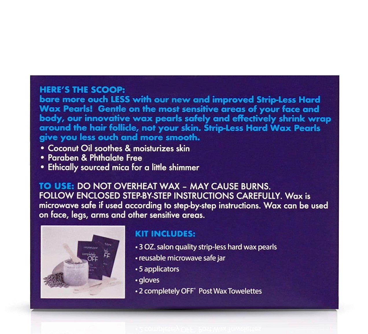 Completely Bare Bare More Ouch Less Strip Less Hard Wax Pearls with Coconut Oil 3oz.