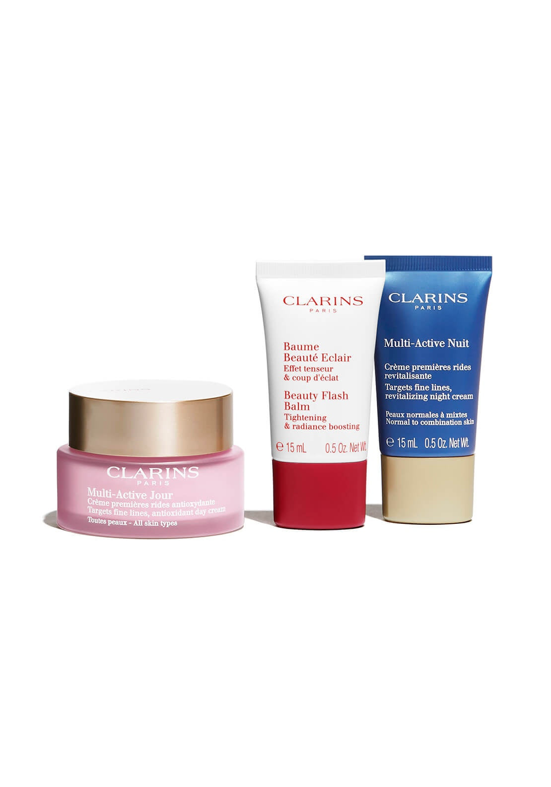 Clarins Multi-Active Set (50ml Multi-Active Day Cream + 15ml Flash Balm + 15ml Active Night Cream)