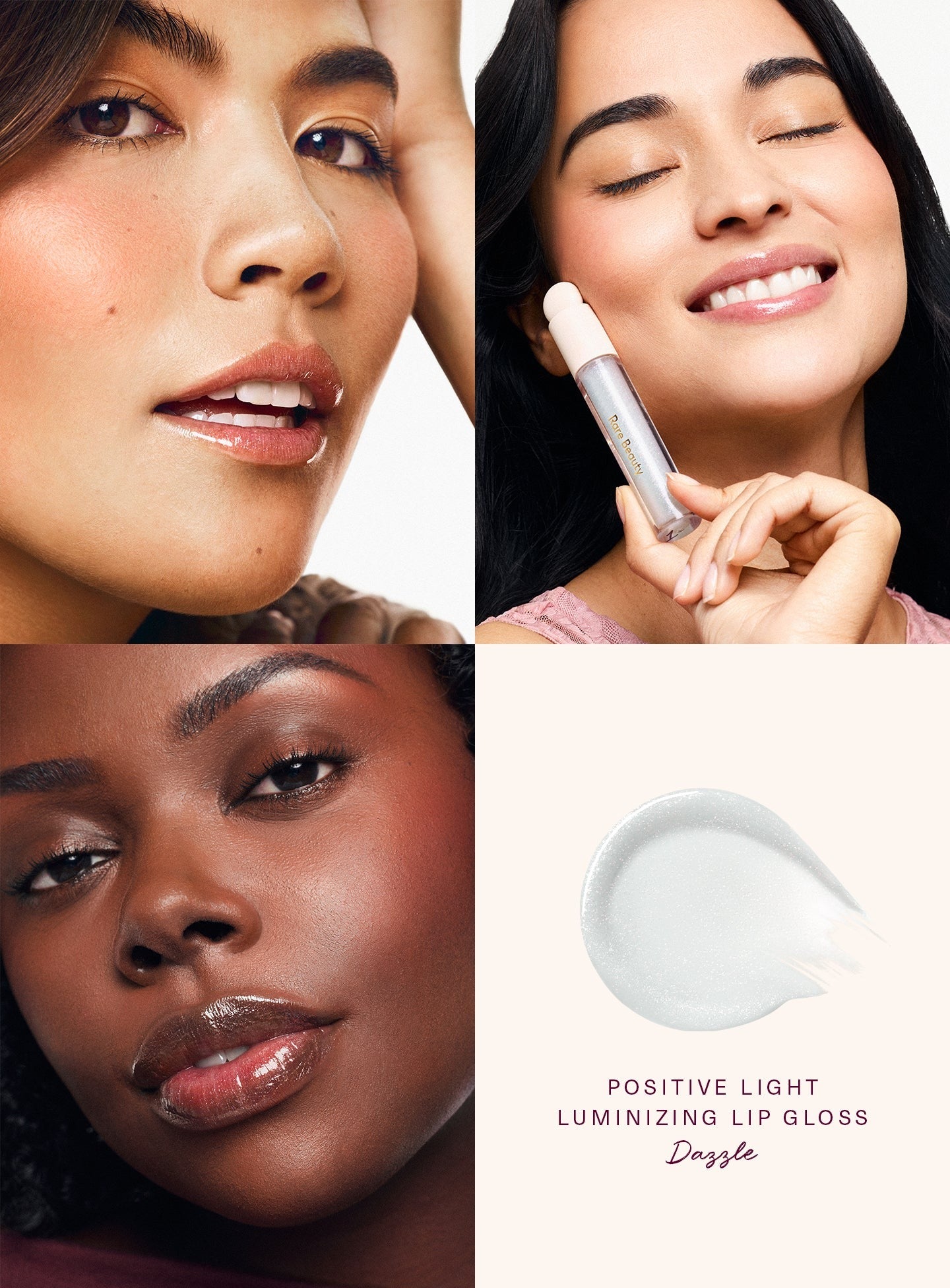 Rare Beauty By Selena Gomez Positive Light Luminizing Lip Gloss-Dazzle 3.3ml Full Size-Brand New in Box