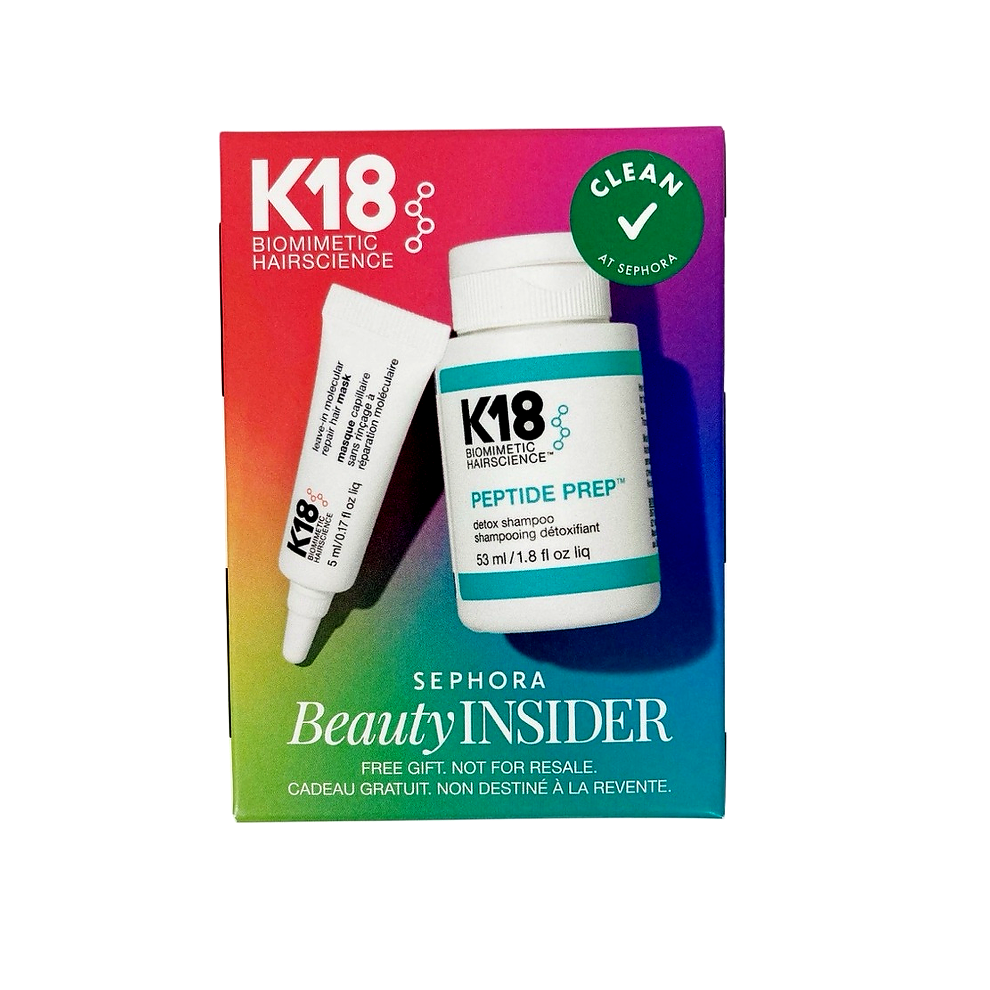 K18 Biomimetic Hair Science Sephora Gift Peptide Prep Shampoo + Hair Mask Set
