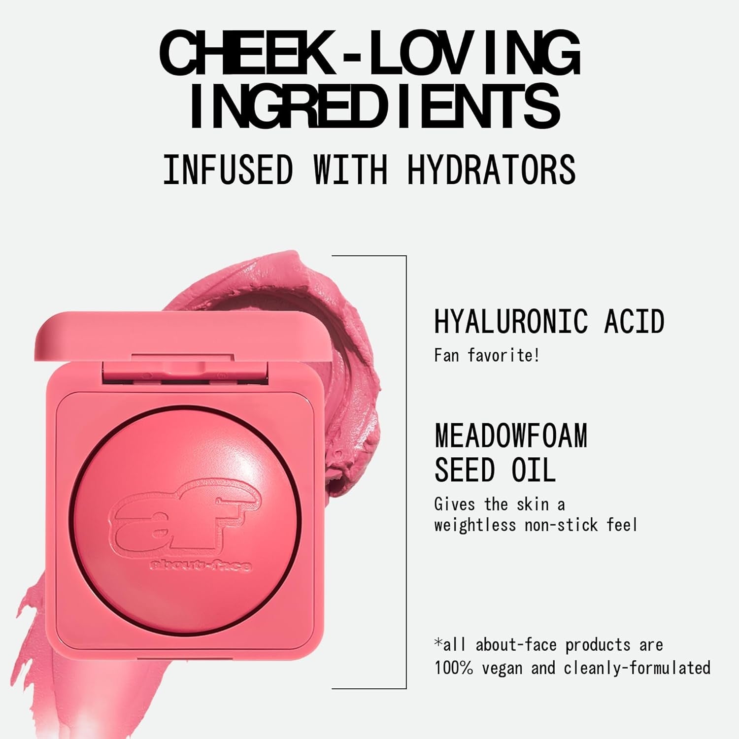 About-Face Cheek Freak Blush Balm – Buildable Cream Blush-Laid (Cool Pink)