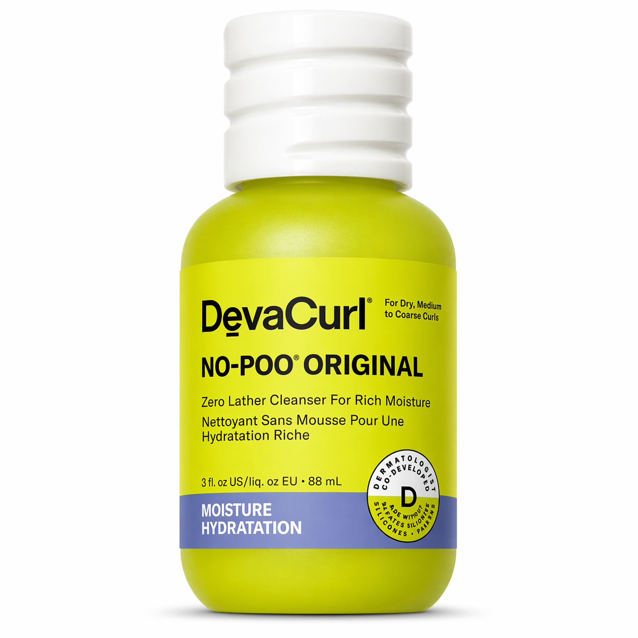 DevaCurl No-Poo Original Zero Lather Cleanser For Rich Moisture 3 oz.